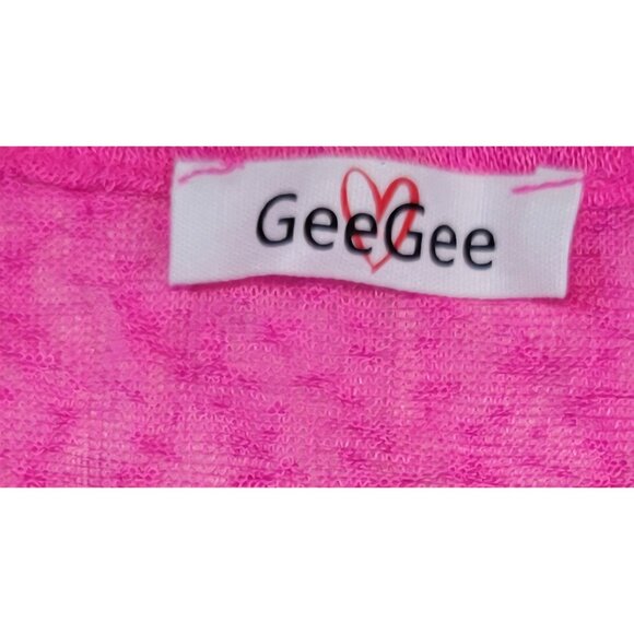 Long Cardi Hot Pink Lightweight Knit Open Front Womens 2XL By GeeGee NEW - Picture 3 of 7